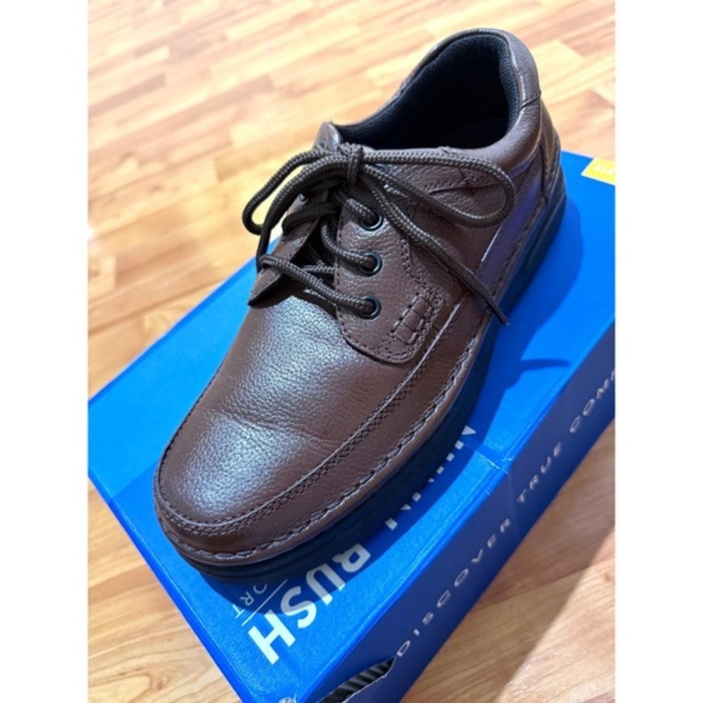 NEW Nunn Bush Mens 10 Wide Cameron Moc Toe Brown Leather Lace Up Oxford‎ Shoes